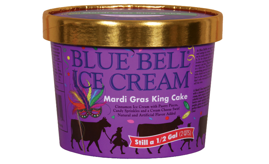 Blue Bell’s Mardi Gras King Cake Ice Cream Kicks Off Carnival